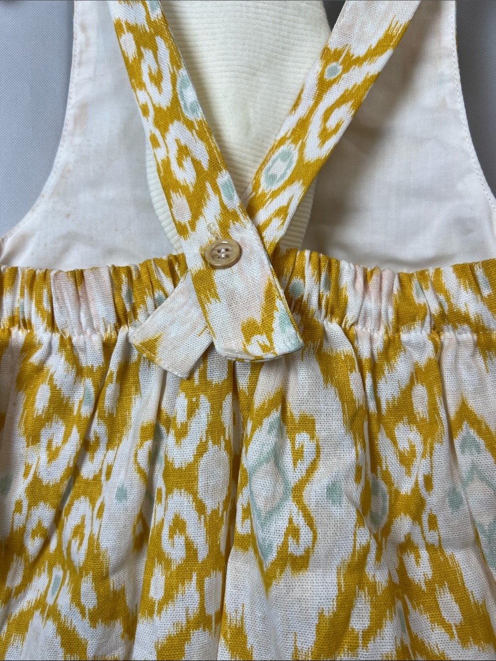 Rachel Zoe baby mustard cream aqua jumpsuit with headband size 3-6 months NWT - Picture 7 of 12